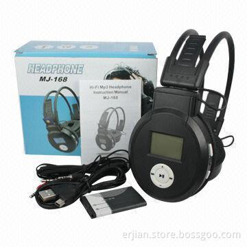 High-quality FM retractable earphones with memory card slot, OEM and ODM welcomed